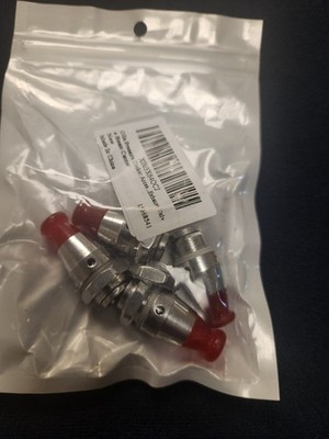 Oil Pressure Check Access Adapter Valve Metal Fittings Red Caps Pack of 4