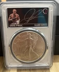 Jake Paul Autographed .999 Silver American Eagle Coin PCGS MS 70 Black Core Rare