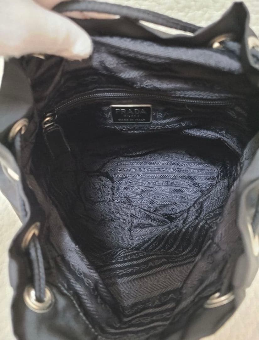 Vintage PRADA Nylon Mini Drawstring Backpack Black - image 8