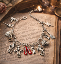 Wizard of Oz Charm Bracelet Ruby Slippers Dorothy Glinda Wicked Gift Jewelry