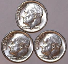 (3) 1963-D Roosevelt Dimes - About Uncirculated - #3015E - FREE SHIPPING