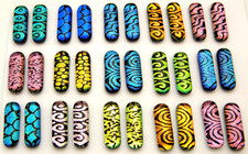 SKINNY Lot of 30 pcs EARRINGS HANDMADE DICHROIC FUSED GLASS P18 CABOCHONS