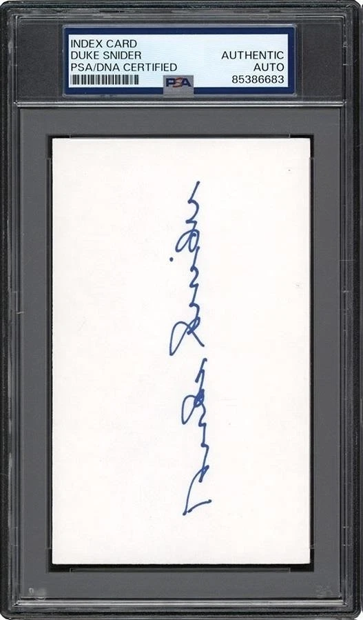 013, Duke Snider HOF, Original Autograph, Index Card, Dodgers, PSA/DNA - Image 2 of 4
