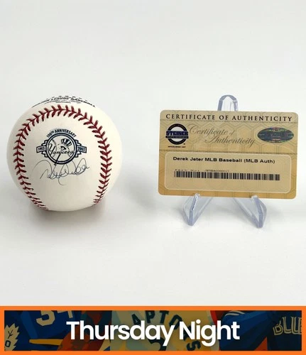 DEREK JETER SIGNED AUTOGRAPHED MLB BASEBALL NEW YORK YANKEES STEINER COA