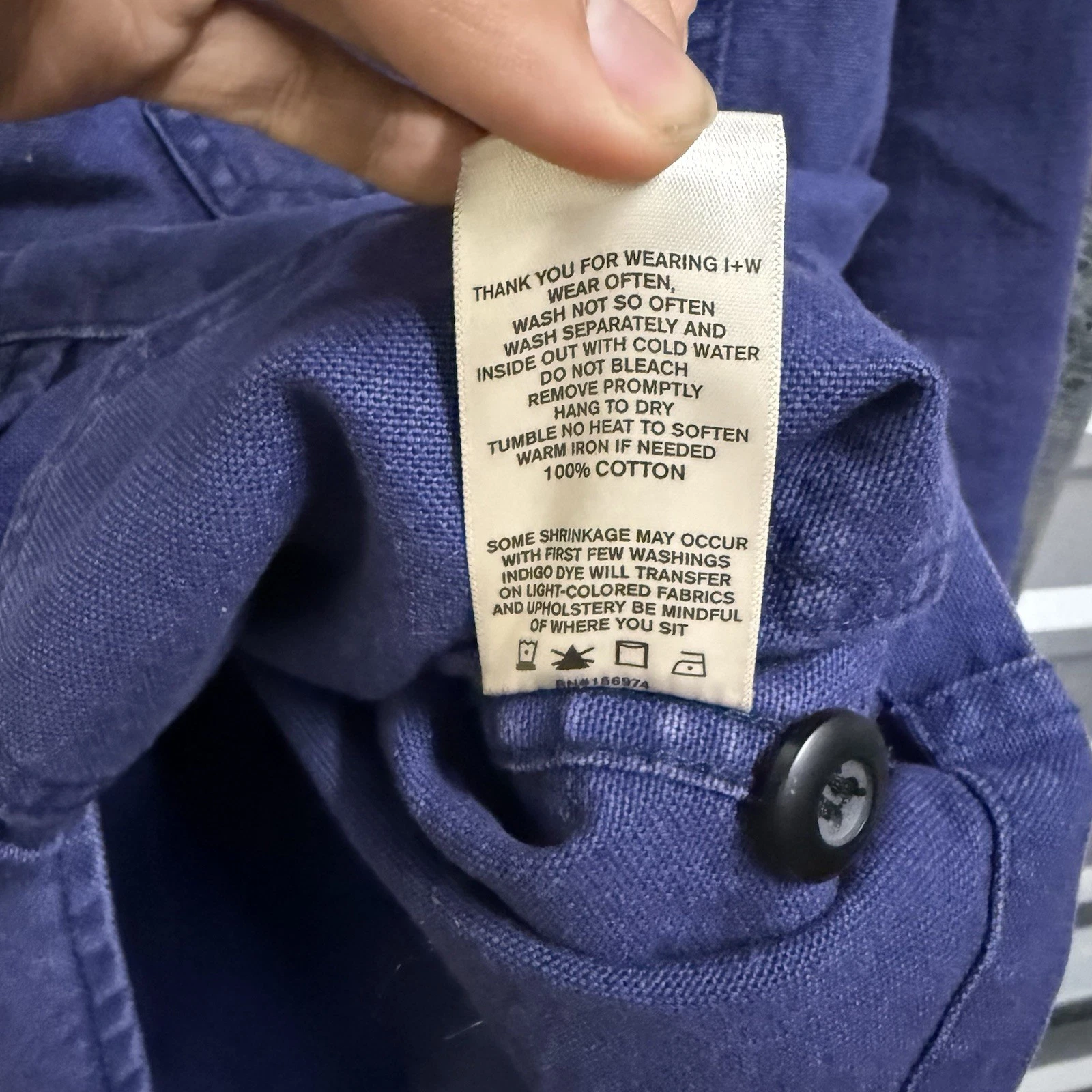 Imogene + Willie Jack Jacket French Blue Cotton Canvas Chore Coat Men’s XS USA - product detail image 15