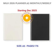 MUJI A5 Vertical Weekly Planner Monday Start Dec 2025 Schedule Notebook JP Ships