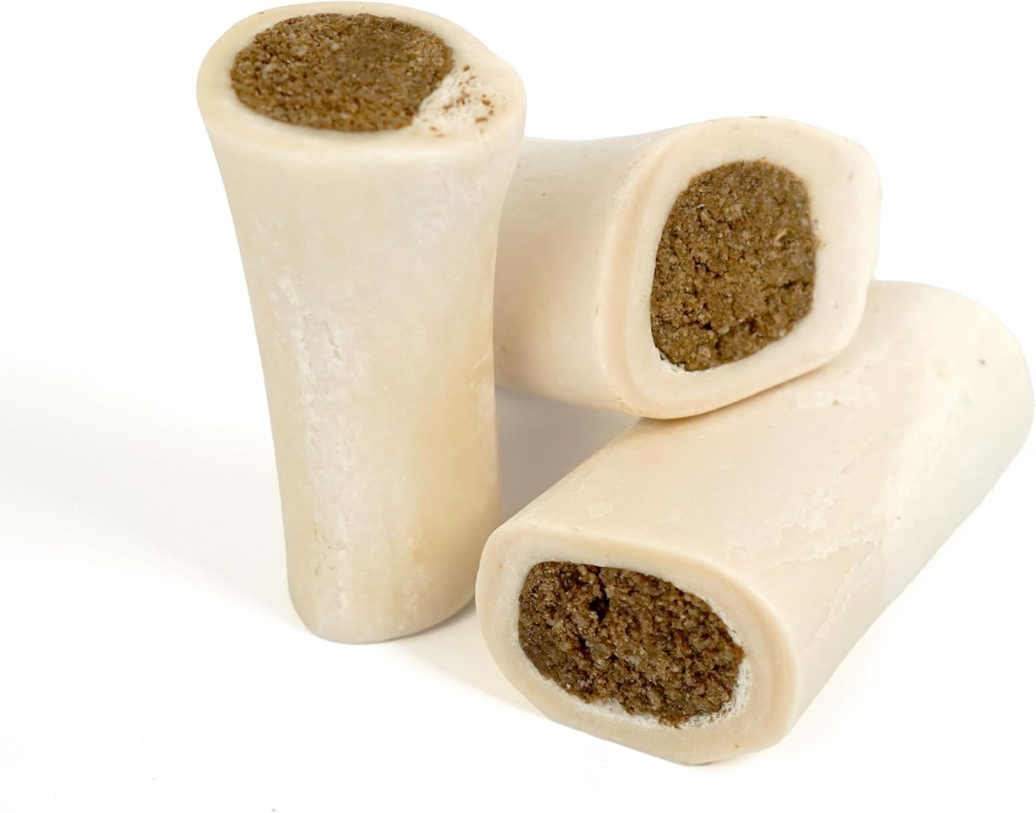 Stuffed Dog Bones 3 Pack High Protein Dental Chews for Dogs Peanut Butter Flavor