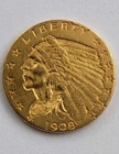 1908 $2 1/2 Gold Indian Head Coin