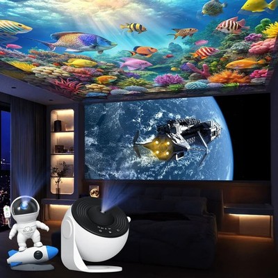 LED Galaxie Projektor Sternenhimmel Nachtlicht Kinder Planetarium Himmel Sternenzimmer Mond Lampe