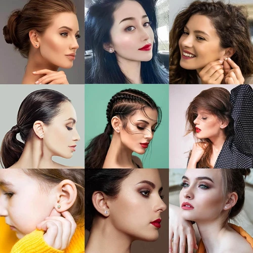 Self Ear Piercing Gun Kit with 12 Pairs of CZ Ear Stud Piercing Tools with Multi image 8