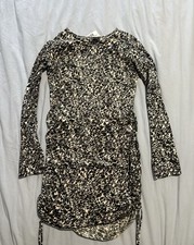 UO Motel Rocks NWT Women’s Animal Print Ruched Long Sleeve Bodycon Dress Size L