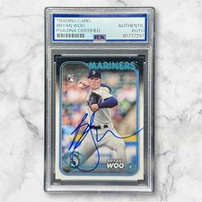 Bryan Woo Signed 2024 Topps Series 1 #12 Rookie Auto PSA/DNA