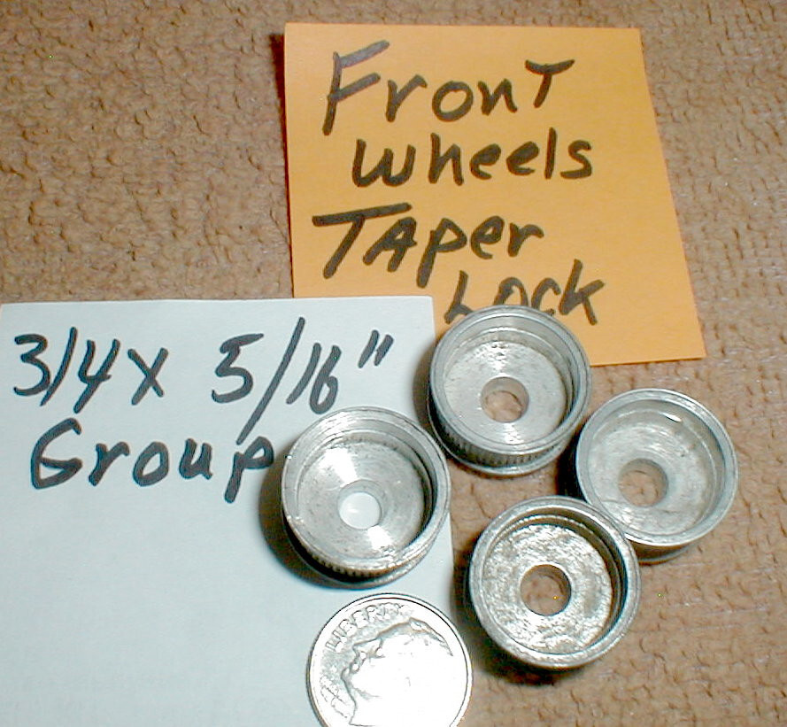 2 Pr Wheels taper lock + nut Style 3/4X5/16 Champion Vintage Original