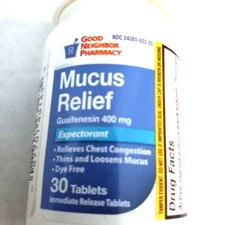 Mucus Relief Guaifenesin Expectorant Good Neighbor Pharmacy 30 Tablets
