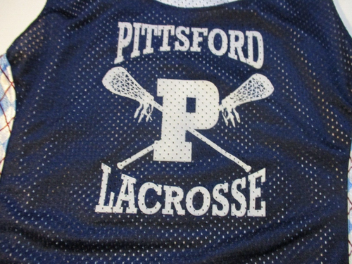 PITTSFORD PANTHERS LACROSSE #17 2-SIDED PINNIE / JERSEY YOUTH L/XL NEW YORK - Picture 2 of 8