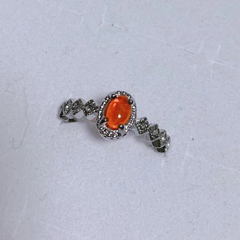 Fire Opal Gemstone Ring Power Stone Birthstone Opening Crystal Free Size New - Image 4 of 4