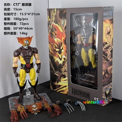 Ghost Rider&Wolverine Action Figures Model Statue PVC 15cm Kids Toy Boxed Gifts - Imagen 8 de 9