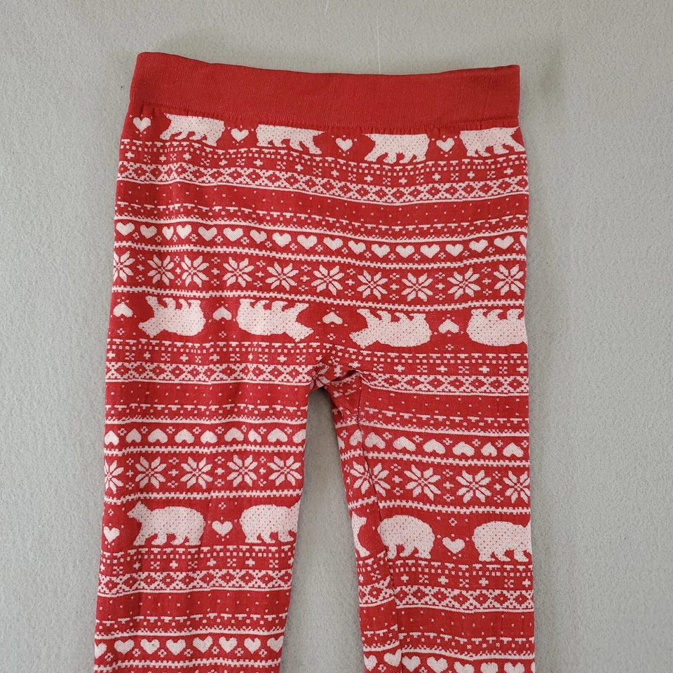 Leggings de punto polar Faded Glory Navidad medianos Fair Isle capa base de vacaciones Foto 2 de 4