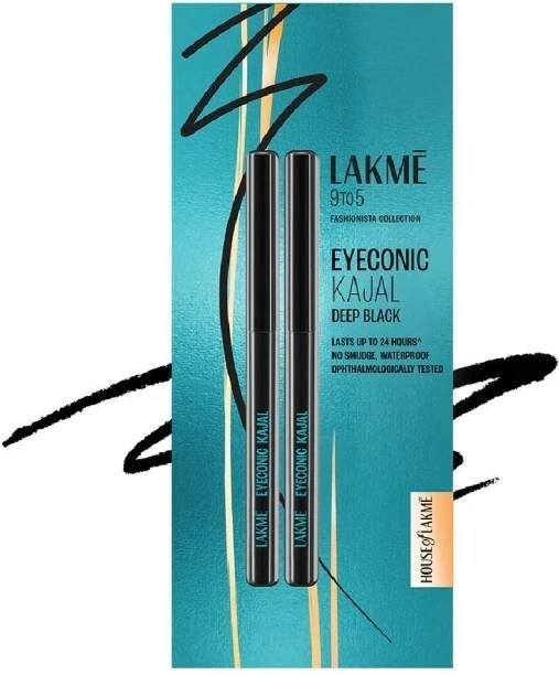 Lakmé 9 to 5 Eyeconic Kajal Twin Pack, lasts upto 24hrs, Pack of 2 (Deep Black,
Opens in a new windo