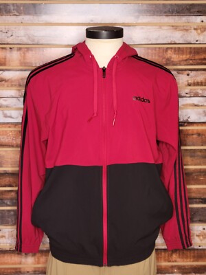 ADIDAS Essentials 3-Stripes Hooded Full Zip Jacket Large
