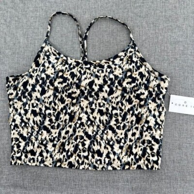 CORE IO Brand New Sport Bra Crop Top Leopard Removable Pads Medium.