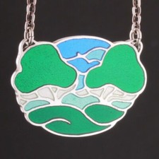 Anton Michelsen Sterling Pendant with Enamel ...
