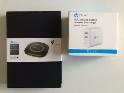 iClever Wireless Charger & Boostcube Series Dual USB Wall IC-WB22W IC-WL07B 24W 
