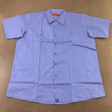 Pinnacle Men's Size XL Light Blue Short Sleeve Industrial Work Shirt S12 New