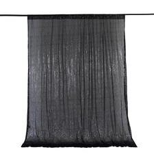 Black Sequin Curtains Photo Booth Backdrop 8' x 8' 10710370 68A07