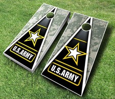 U.S. ARMY STAR CORNHOLE WRAPS BOARDS SET Bean Bag Toss 8 ACA Regulation Bags