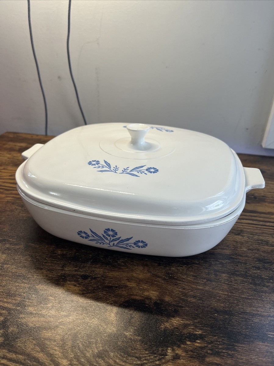 Vintage Corning Ware Blue Cornflower P-10-B 10x10 Inch Casserole