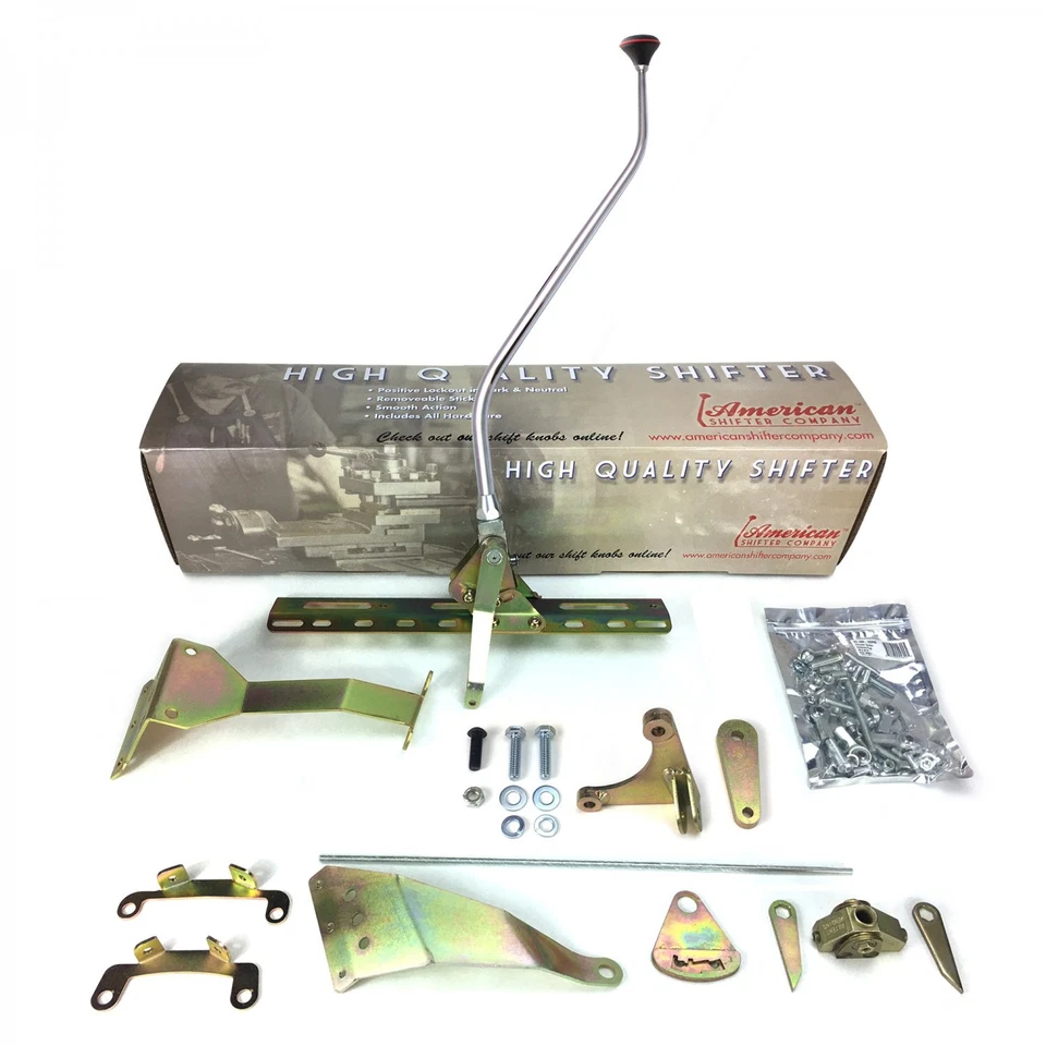 Fits - 727 Dual Action Shifter Kit 23" Arm w/ Dual Bend and Black Knob hot - Image 2 of 4