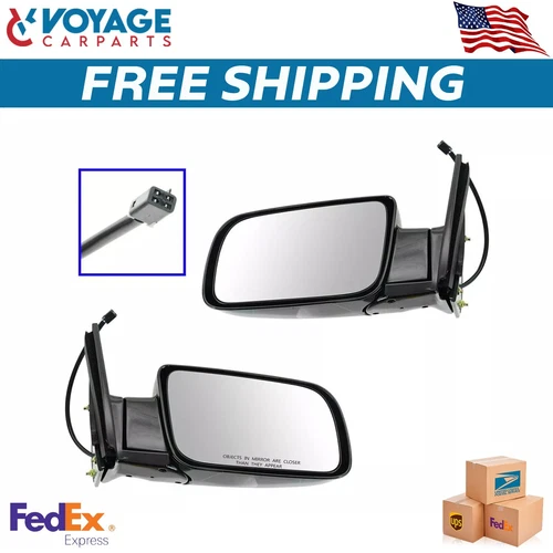 Mirrors Power Black Folding Set Fit Left & Right For 1988-2000 Chevy GMC Truck