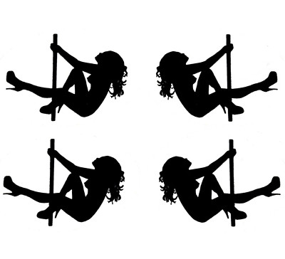 Pole Dancer Vinyl Aufkleber Sticker 4 x 5 cm Durchmesser 4er Pack Anzug Pole Dancing