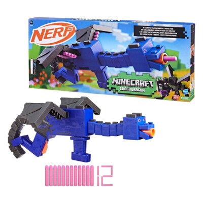 Nerf Minecraft Ender Dragon Blaster mit integrierten Magazin & Pumpgriff NEU OVP