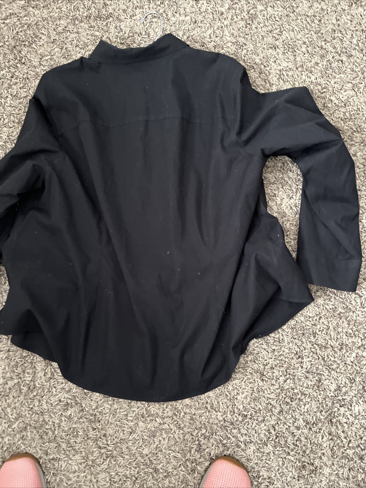 TALBOTS Solid Black Non Iron Button Up Shirt Blou… - image 2