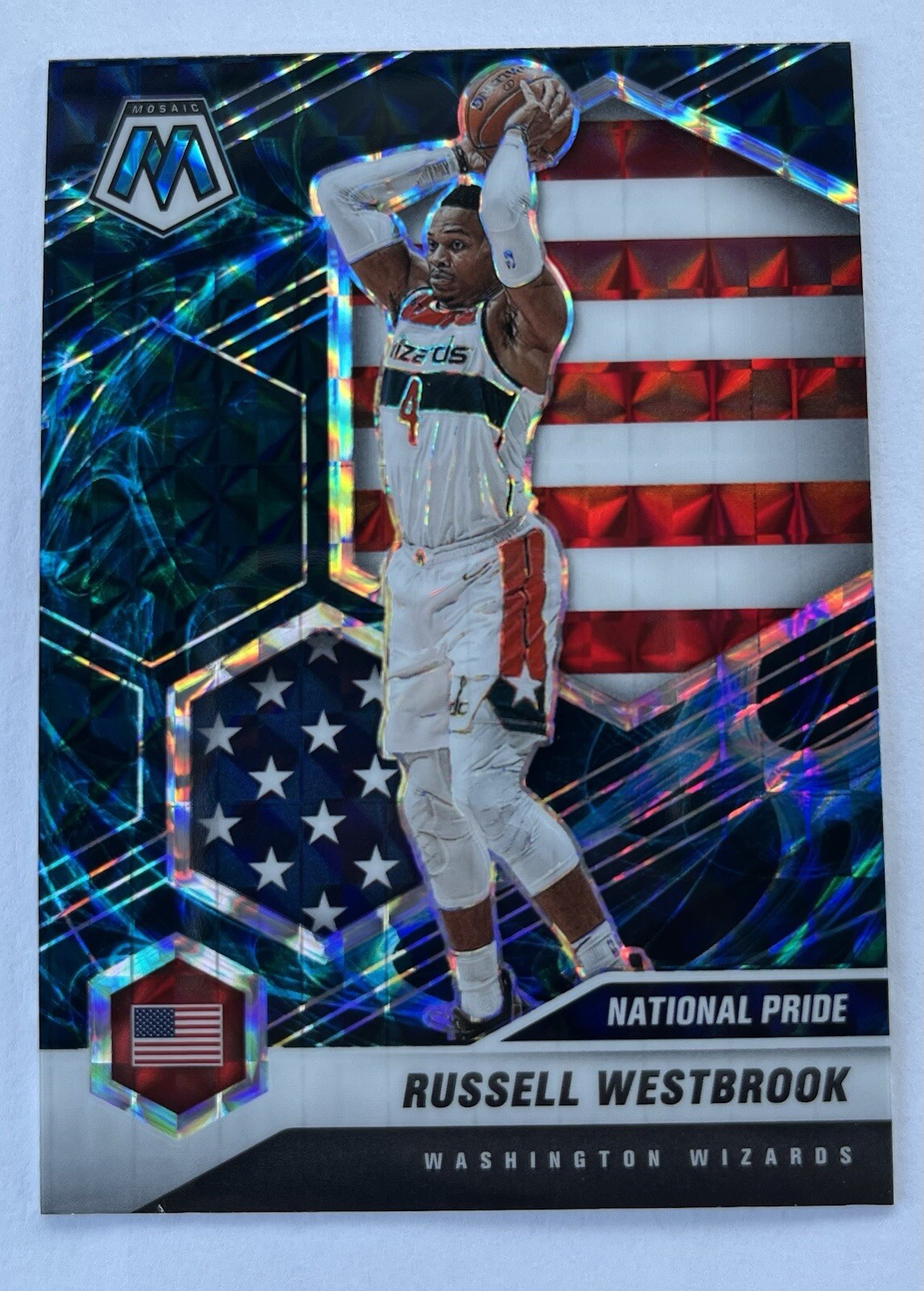 2020-21 Mosaic National Pride Genesis Prizm Russell Westbrook #253 Wizards