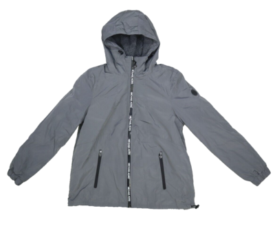 Michael Kors Mens Gray Long Sleeve Full Zip Sherpa Lined Hooded