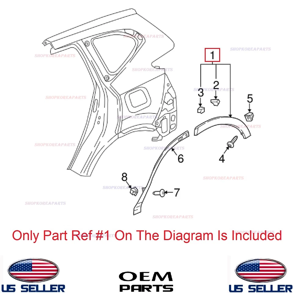 Moldura de rueda de guardabarros trasero genuino lado izquierdo del conductor ⭐OEM⭐ Honda CR-V 2017-2022 Foto 2 de 2