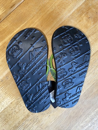 Montana West Flip Flops Embellished Concho Girls Sandals Shoes Lime Green SZ 13 - Picture 7 of 11