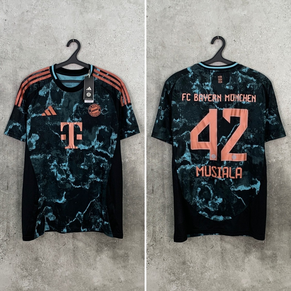 BAYERN MUNICH 2024 2025 AWAY FOOTBALL SHIRT #42 MUSIALA ADIDAS
