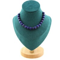 Steine Und MinéRaux. Halskette 20 Perlen Lapislazuli 8 Mm. Kette Stahl Nirosta