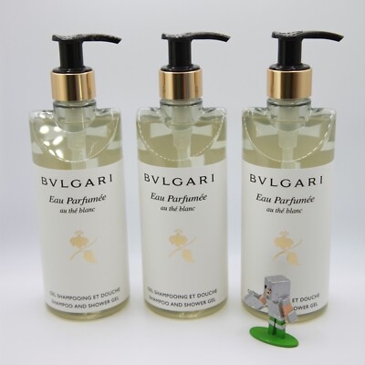 BVLGARI Eau Parfumee au the blanc Shampoo And Shower Gel, Pack of 3 (3x10oz)