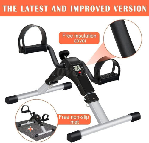 Mini Exercise Bike Pedal Folding Under Desk Exerciser Arm Leg Foot w/LCD Screen