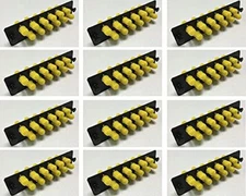 LGX ST Adapter Panel 12 Ports w/12 ST Simplex Singlemode Adapters Black 12 Pack