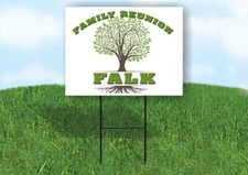 FALK FAMILY REUNION GR TREE 18 in x24 in Yard Sign Road Sign with Stand
