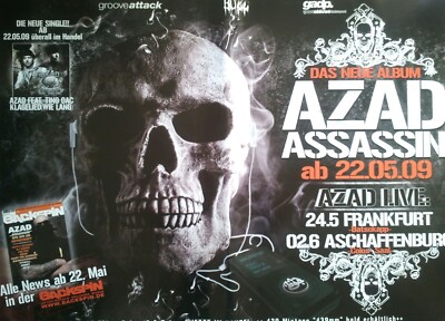 AZAD  2009  FRANKFURT - orig. Concert Poster - Konzert Plakat - DIN A0