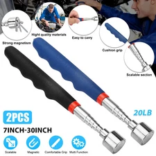 2x 30in Magnetic Telescoping Pickup Rod Tool 20lb Magnet Grabber Extension Stick