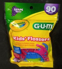 UPC 070942000536 product image for GUM Crayola Kids' Flossers Fluoride  Floss Prevent Cavities 90 Count  grape NIP  | upcitemdb.com