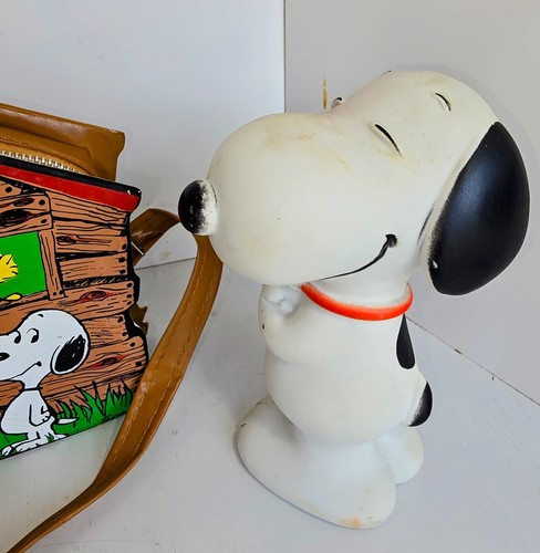 JEN8003 Vintage Peanuts Vinyl Kids Purse 1980, Small Vinyl Snoopy and Schroeder - Picture 9 of 11